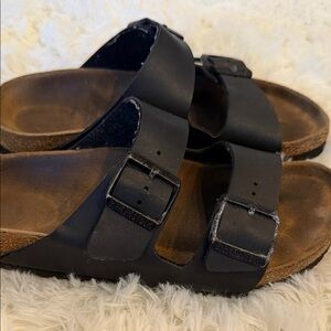 Black Leather Women's Sandals